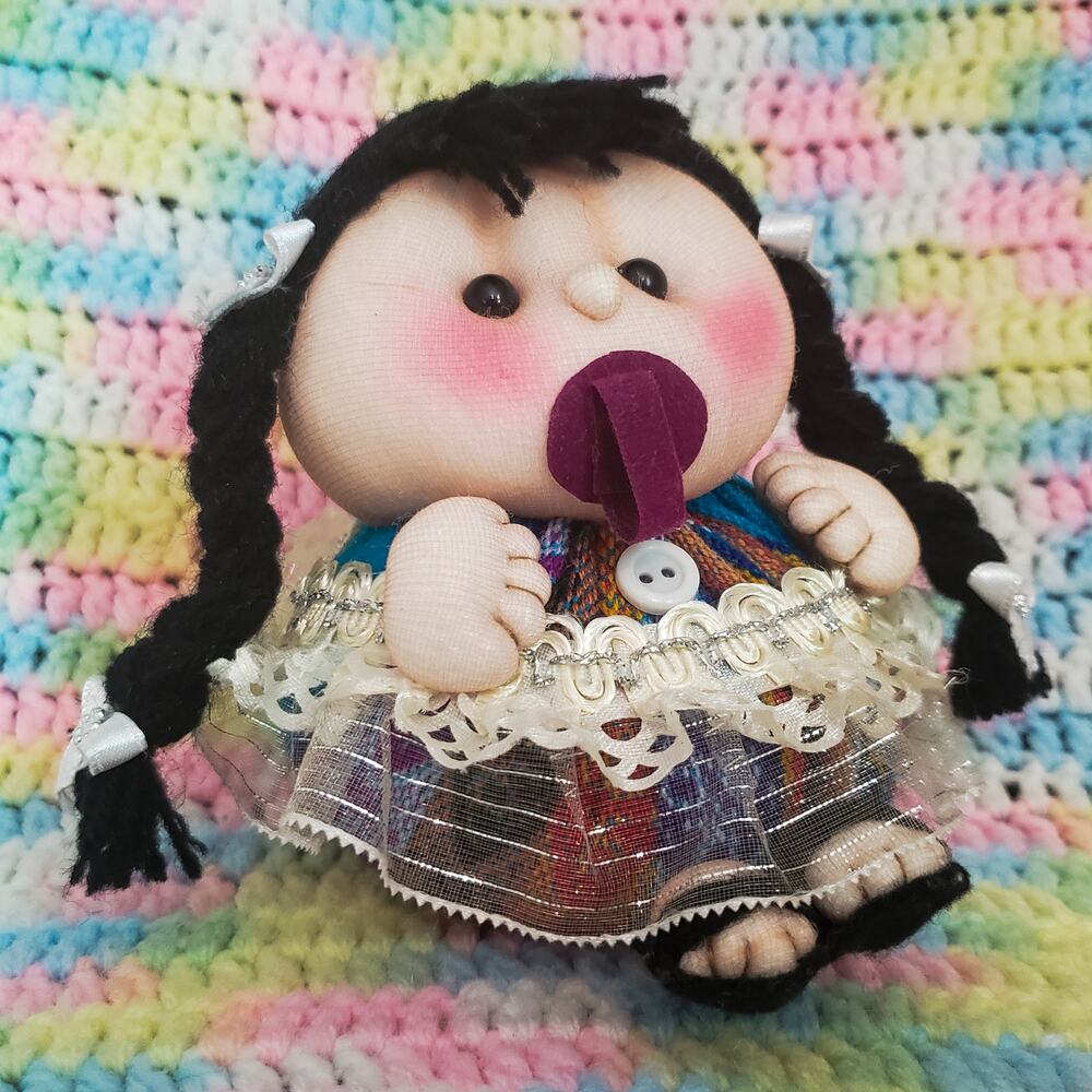 Vintage Handmade Peruvian Andean Baby Doll Folk Art